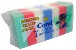 Superbright Coral Bath Sponges 7 Pack