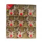 Reindeer Deco With Pom Pom 9Pc