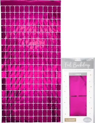 Oaktree Rectangle Foil Backdrop 1m x 2m Metallic Fuchsia