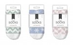 Ladies Printed Cosy Socks 2pk