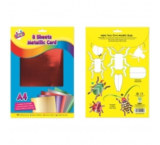 A4 Metallic Card Sheets 8 Pack ( Assorted Colours )