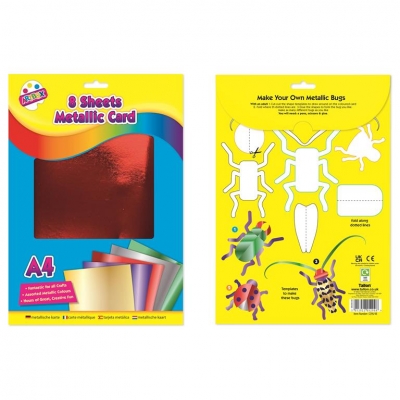 A4 Metallic Card Sheets 8 Pack ( Assorted Colours )