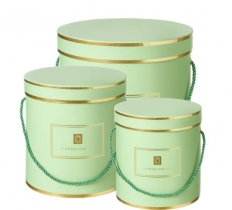 Set Of 3 Hamilton Hat Boxes Green