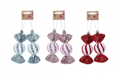 Christmas Hanging Candy Shiny 2 Pack ( Assorted Colours )