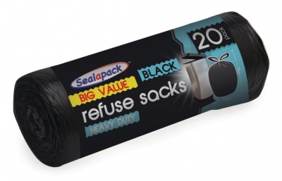 Black Refuse Sacks - 20 Pack