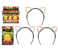 Halloween Glow Cat Ears 3 Assorted