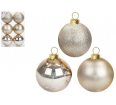 BAUBLES 6CM CHAMPAGNE BOX OF 6