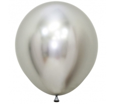 Reflex Silver Latex Balloons 18"/45cm- 15 Pack