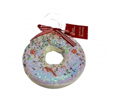 Hanging Donut With Glitter 13.5x13.5x2.5cm