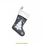 Deluxe Plush Grey White Top Tree Stocking 40cm X 25cm