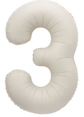 34" Nude Matt Foil Balloon Number 3