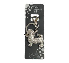 Bling Cute Dog Keyring With Keychain & Clip