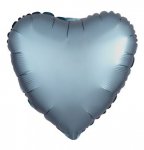 Amscan Silk Lustre Steel Blue Heart Standard Foil Balloons