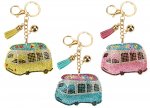 Campervan Diamante Keychain With Tassel 3 Assorted