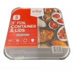 Foil Containers & Lids 5 Pack (23 X 23 X 5CM)