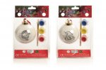 Paint Your Own Bauble Set with 3 Colours 2 AsstSanta-Snowman