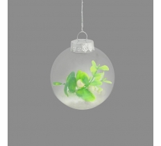 Mistletoe And Snow 8cm Bauble