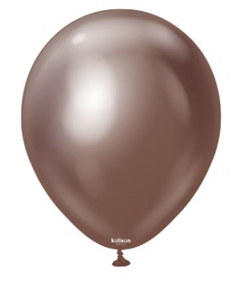 Kalisan 5" Mirror Chocolate Latex Balloon 100 Pack