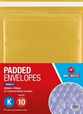 Mail Master K Manilla Padded Envelope 10 Pack