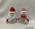 Santa / Snowman Christmas 10" Candy Jar