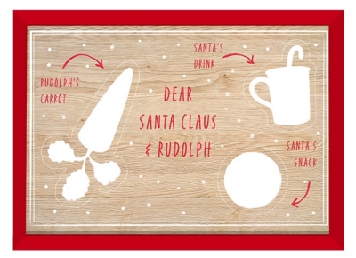 Wooden 'Snacks For Santa' Board 20cm X 30cm