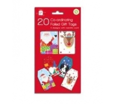 Christmas Co-ord Santa & Friends Tags 20pk