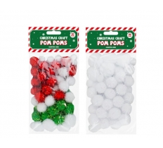 Christmas Craft Pom Pom 50 Pack