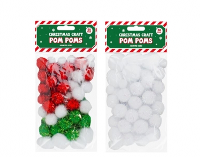 Christmas Craft Pom Pom 50 Pack