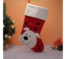 Deluxe Plush Red Dog With Black Paws Stocking 40cm X 25cm