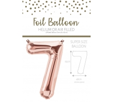 25" Number 7 Rose Gold Foil Balloon