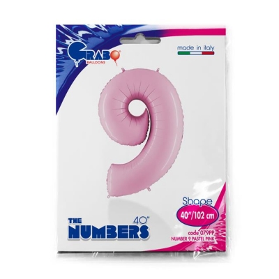 Number 9 Pastel Pink 40" Single Pack