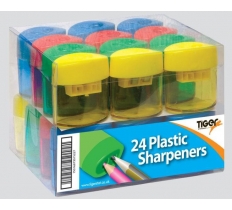 Tiger Plastic Pencil Sharpeners In Tray x 24 Pack