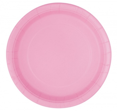 Lovely Pink Solid Round 9 Dinner Plates 8Ct