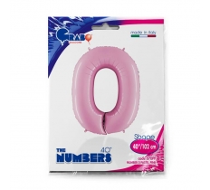 Number 0 Pastel Pink 40" Single Pack