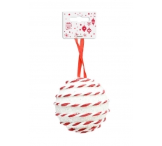 Glitter Candy Stripe Bauble 80Mm