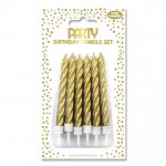 12 Pack Gold Metallic Candles