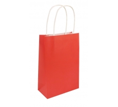 Red Paper Party Bag With Handles 14cm X 21 cm X 7cm