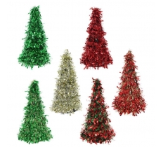 Tinsel Cone Tree 26Cm