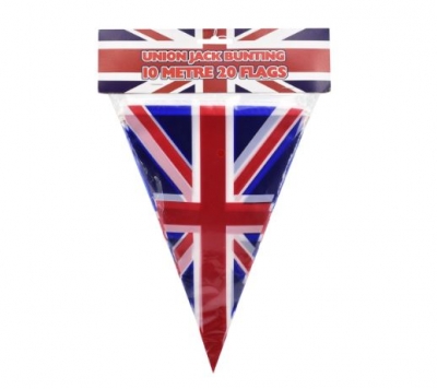 Union Jack Triangular Bunting 10M 20 Flags