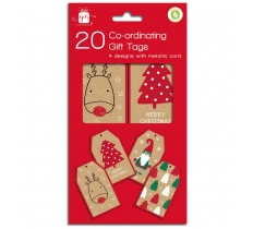 Christmas Co-ord Kraft Festive Fun Pack OF 20