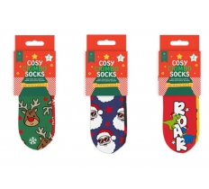 Boys Printed Novelty Cosy Socks with Grippers 2pk