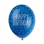 5 12" Blue Happy Birthday Balloon