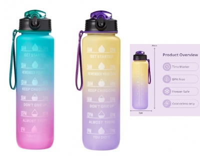 Chef Aid 1 Litre Ombre Water Bottle With Drinking Targets