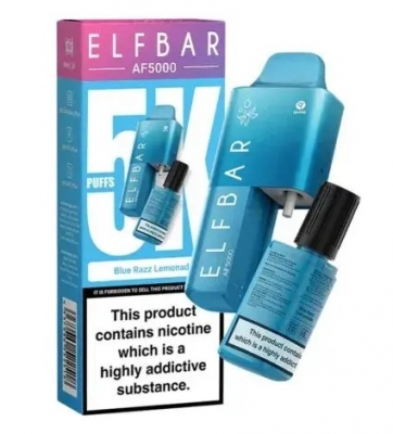 Elf Bar AF5000 Puff Rechargeable Vape Blue Razz Lemonade