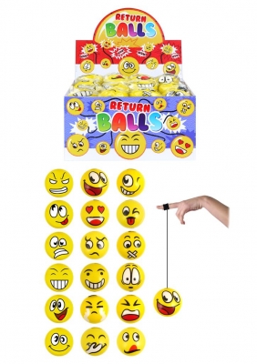 Emoji Face Return Ball 6cm