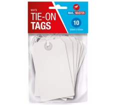 Mail Master White Strung Tags Pack Of 10