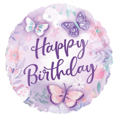 Flutter Happy Birthday Standard Foil Balloon