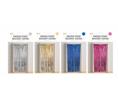 Metallic Fringe Backdrop Curtain