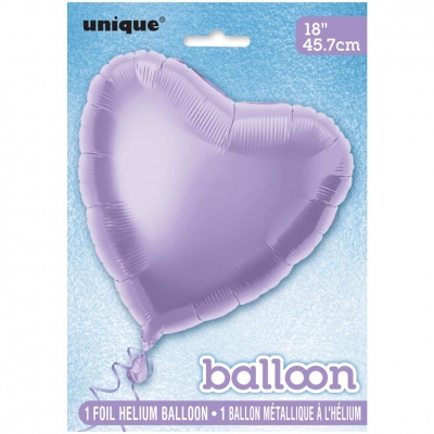 Solid Heart Foil Balloon 18" Lavender