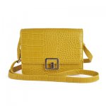 Square Lock Croc Body Bag